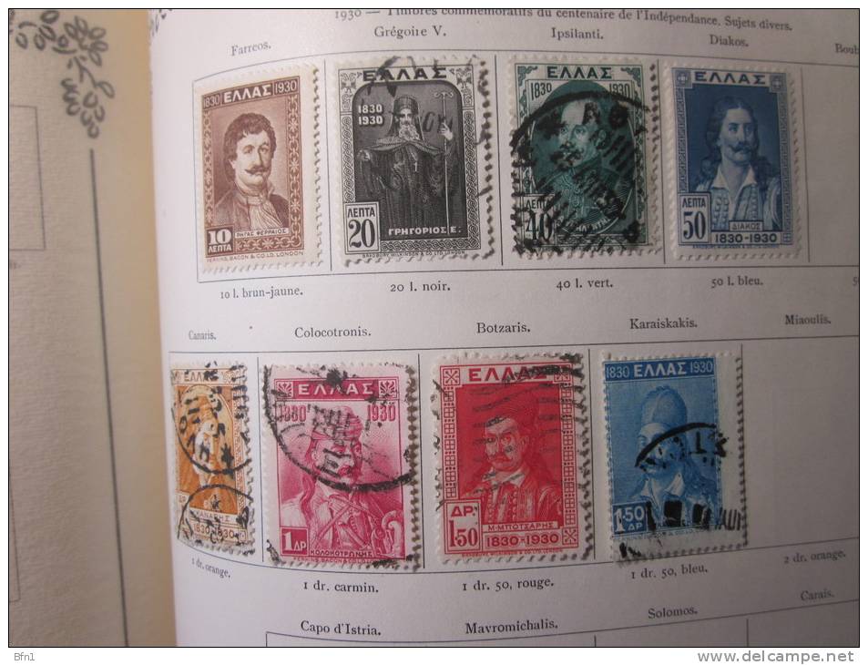 COLLECTION TIMBRES GRECE  DEBUT 1876  OBLITERES OU  NEUFS AVEC  CHARNIERES