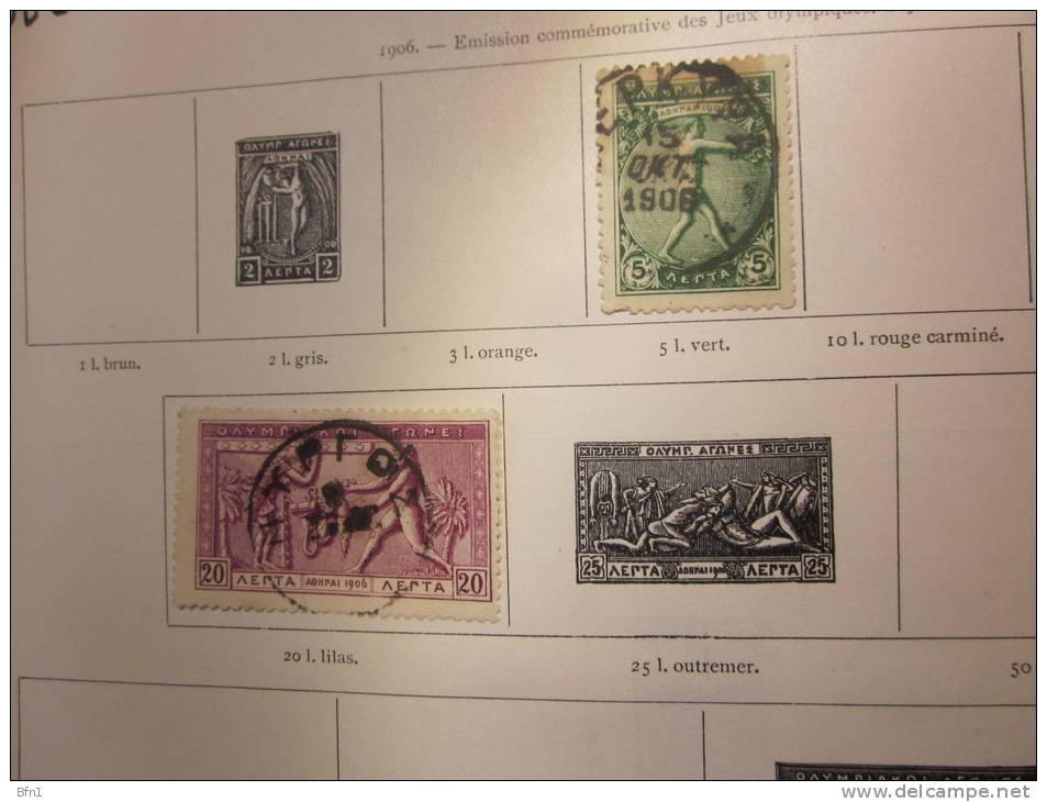 COLLECTION TIMBRES GRECE  DEBUT 1876  OBLITERES OU  NEUFS AVEC  CHARNIERES