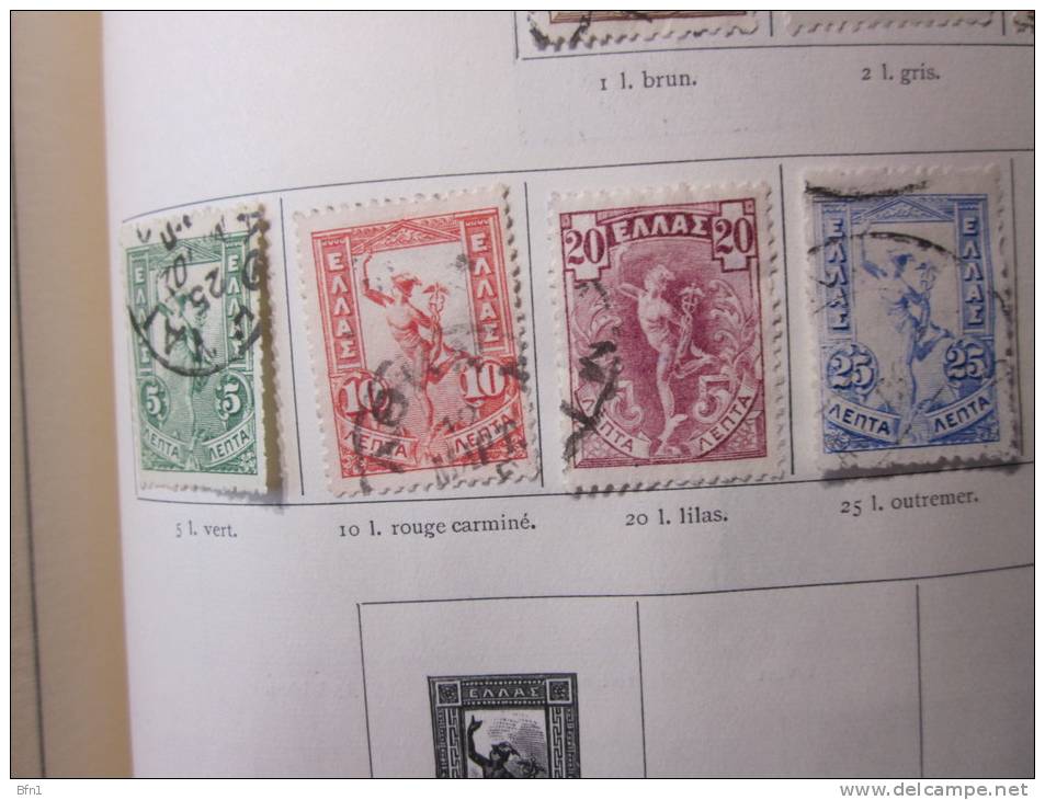 COLLECTION TIMBRES GRECE  DEBUT 1876  OBLITERES OU  NEUFS AVEC  CHARNIERES