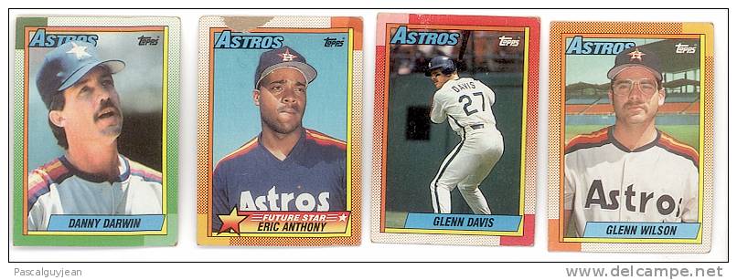 4 BASEBALL ASTROS TOPPS 1989 - Konvolute