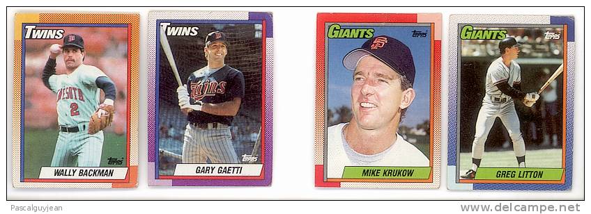 4 BASEBALL GIANTS + TWINS TOPPS 1989 - Konvolute