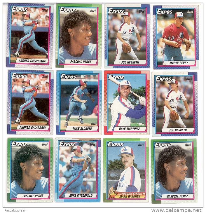 12 BASEBALL EXPOS TOPPS 1989 - Lots