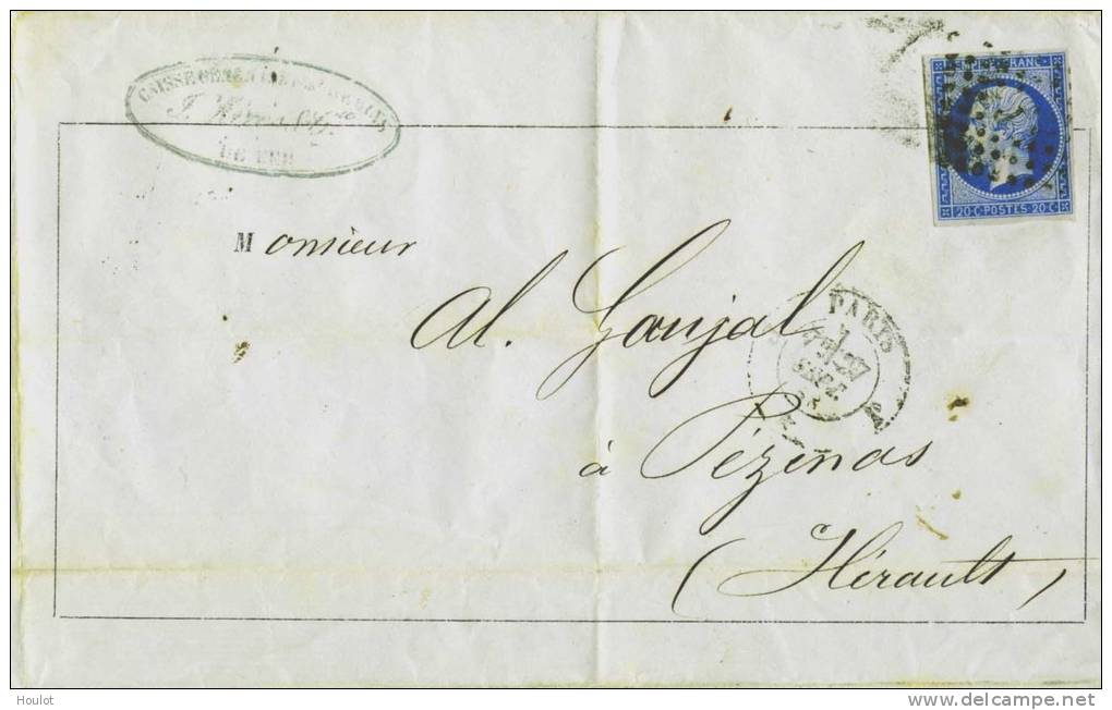 Grand-Lettre De Caisse Générale Des Chemis De Fer Rue De Richellieu 99 Paris Le 25 Septembre 1858/ NAPOLÉÔN 1858 CHAIX - Covers & Documents