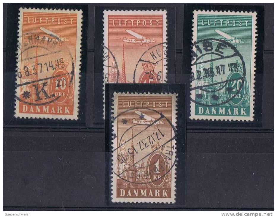 DAN 14 - DANEMARK Poste Aérienne N° 6-7-8-10 Belles Oblitérations - Poste Aérienne