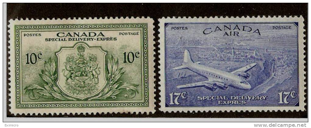 CANADA  1946 10c And 17c SPECIAL DELIVERY STAMPS SG S15/S16 MOUNTED MINT Cat £17.50 - Exprès