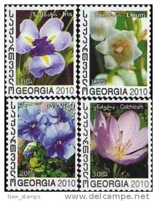 Georgia 2010 Flowers 4v MNH NEW - Georgia