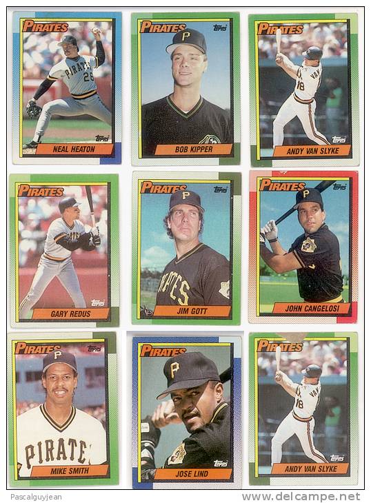 9 BASEBALL PIRATES TOPPS 1989 - Lots