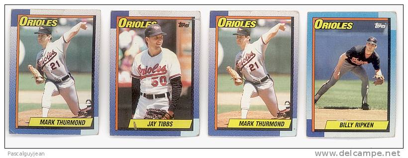 4 BASEBALL ORIOLES TOPPS 1989 - Lots