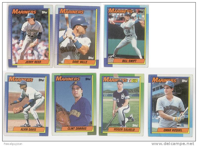 7 BASEBALL MARINERS TOPPS 1989 - Verzamelingen