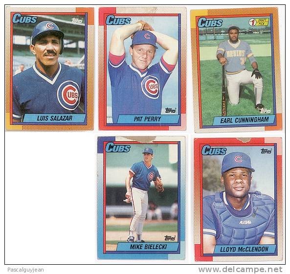 5 BASEBALL CUBS TOPPS 1989 - Lotes