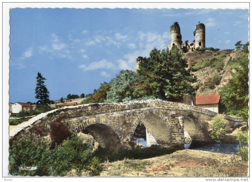 Environs De BRIOUDE. - Ruines Du Château De Domeyrat Et Pont Sur La Senouire. CPM Dentelée - Brioude