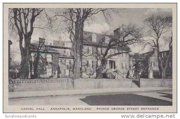Maryland Annapolis Carvel Hall Prince George Street Entrance Albertype - Annapolis