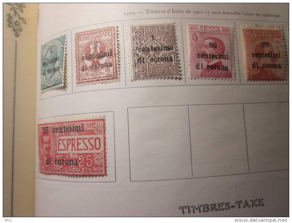 COLLECTION TIMBRES ROYAUME D'ITALIE  TRENTIN - TRENTE &amp; TRIESTE DEBUT 1919  NEUFS AVEC  CHARNIERES - Trente & Trieste