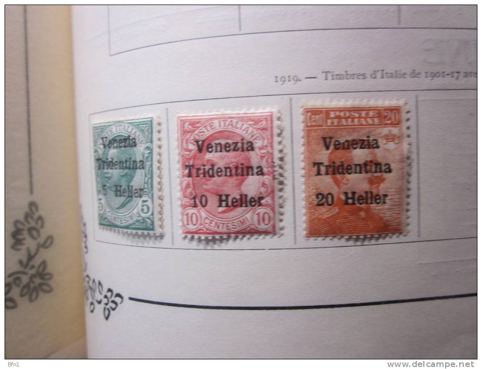 COLLECTION TIMBRES ROYAUME D'ITALIE  TRENTIN - TRENTE &amp; TRIESTE DEBUT 1919  NEUFS AVEC  CHARNIERES - Trente & Trieste