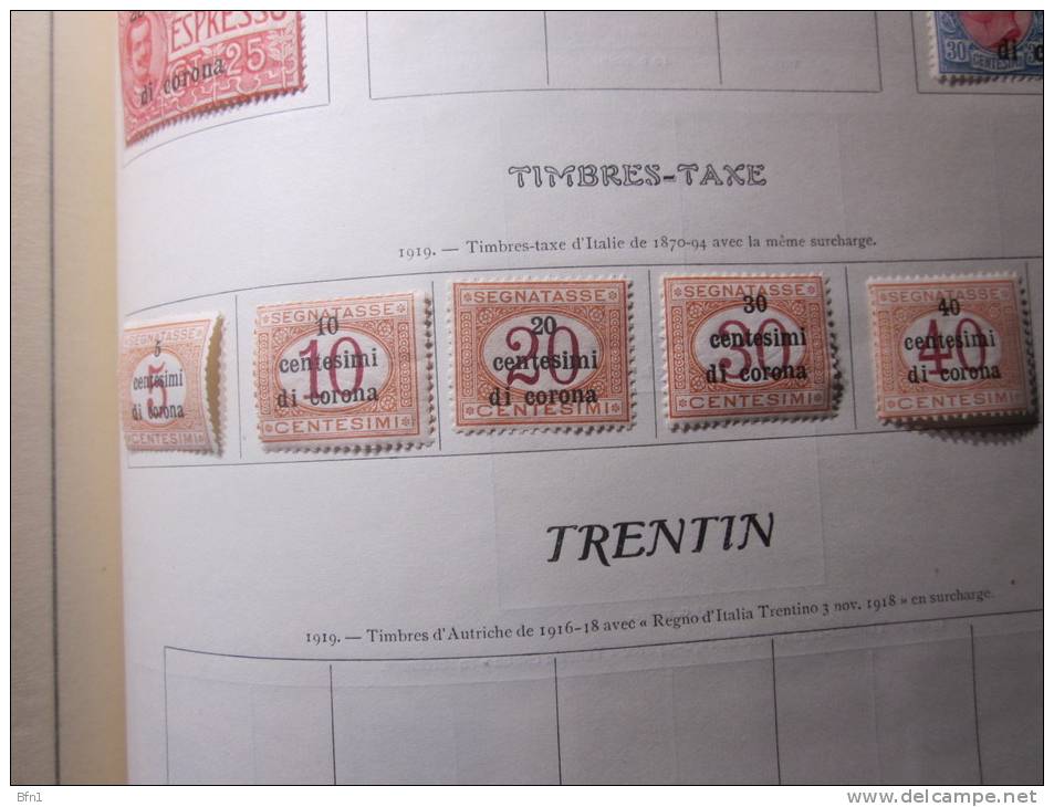 COLLECTION TIMBRES ROYAUME D'ITALIE  TRENTIN - TRENTE &amp; TRIESTE DEBUT 1919  NEUFS AVEC  CHARNIERES - Trente & Trieste