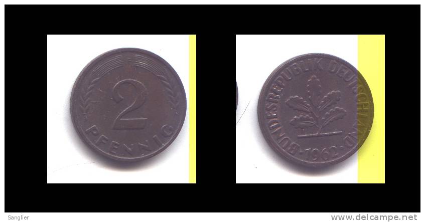 2 PFENNIG 1962 F - 2 Pfennig