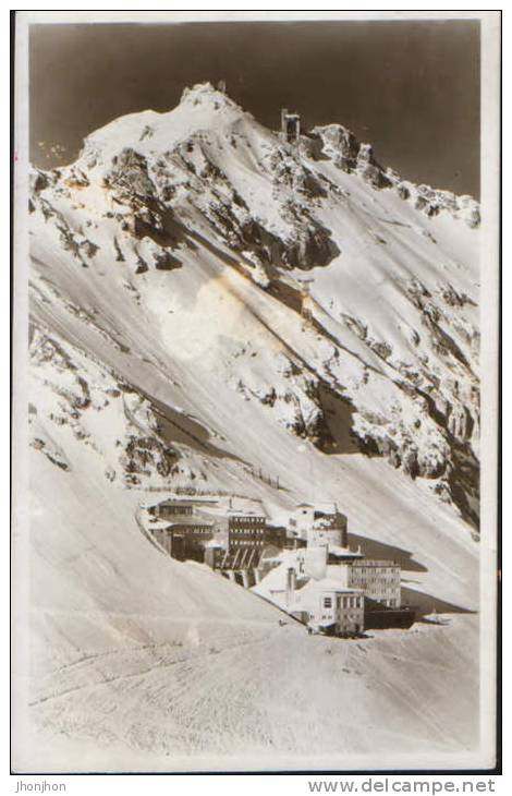 Germany-Postcard 1940-Bavarian Zugspitze Railway. Hotel Schneefernerhaus  With Peak And Peak Train Station-2/scans - Zugspitze