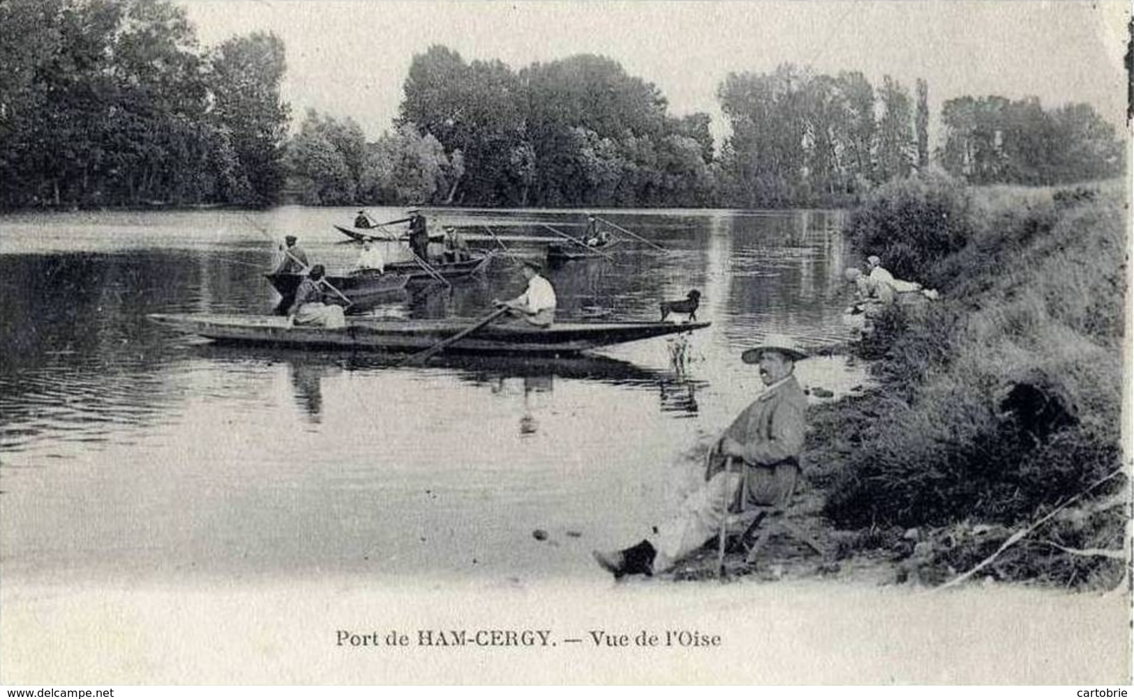 95 - CERGY - Port De Ham-Cergy - Vue De L'Oise - Très Animée, Barques - Cergy Pontoise