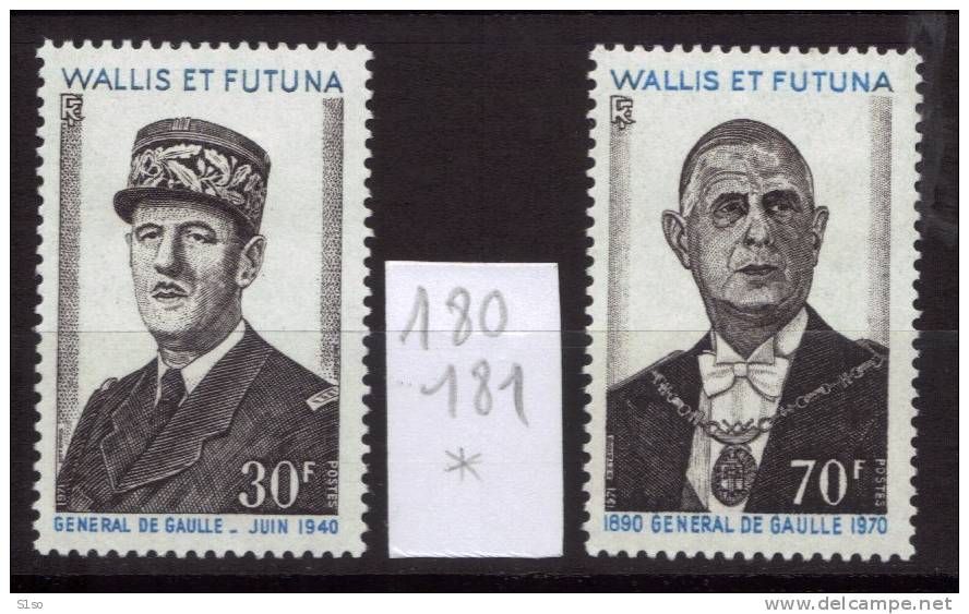 WALLIS Et FUTUNA 1971  Général DE GAULLE  Poste Yvert    N° 180 / 181    Neuf  Avec  Charnière Cote 27,00  €uros - Ungebraucht