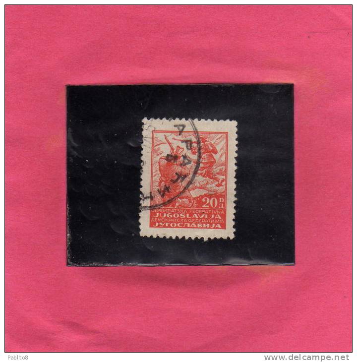 JUGOSLAVIA YUGOSLAVIA 1945 PARTISANS Popular Antifascist Chamber Deputies  Macedonia PARTIGIANI 20d USED USATO OBLITERE' - Used Stamps