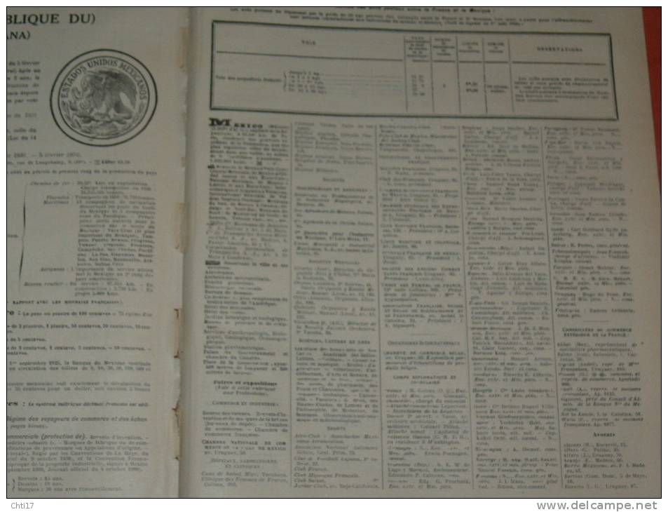 MEXIQUE MEXICO VERA CRUZ   MONTEREY DURANGO CHIHUAHUA  EXTRAIT ANNUAI PROFESSIONS 1934 INDUSTRIELS COMMERCES ET METIERS - Telefonbücher