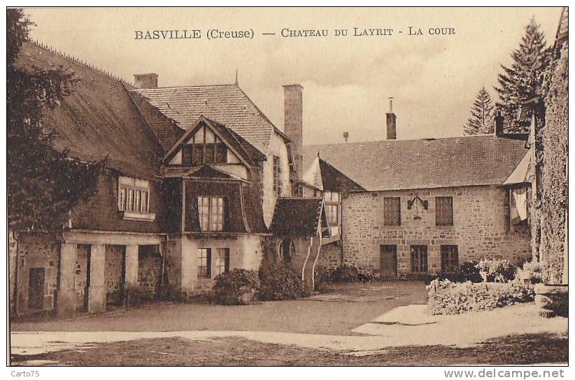 Basville 23 - Château Du Layrit -  Cour Intérieure - Oblitération - Autres & Non Classés