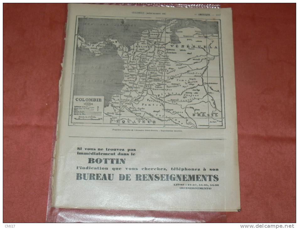 COLOMBIE BOGOTA EQUATEUR QUITO   EXTRAIT ANNUAIRE  PROFESSIONS 1934 INDUSTRIELS COMMERCES ET METIERS - Annuaires Téléphoniques