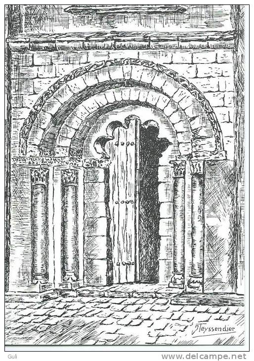 33 Gironde -GUITRES- Eglise Abbatiale Du XII Et XIV E.s. -Porte Polylobée - Illustration J-Teyssendier *PRIX FIXE - Autres & Non Classés