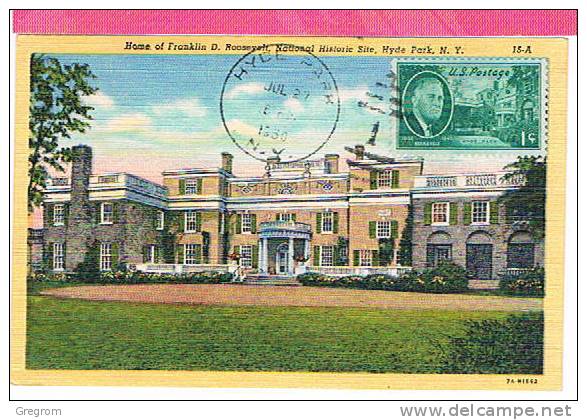 Etats Unis USA ( CM ) Yt 482, Obl HYDE PARK 1950  Home Of Franklin D ROOSEVELT    ( Maximum Card ) - Maximum Cards