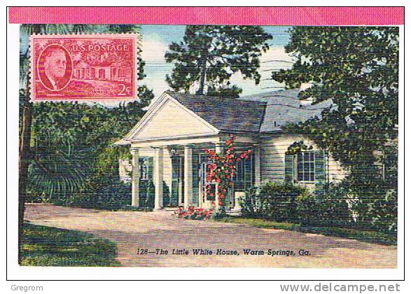 Etats Unis USA ( CM ) Yt 483, Obl WARM SPRINGS 1951  The Little White House    ( Maximum Card ) - Maximum Cards