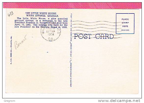 Etats Unis USA ( CM ) Yt 483, Obl WARM SPRINGS 1951  The Little White House    ( Maximum Card ) - Maximum Cards