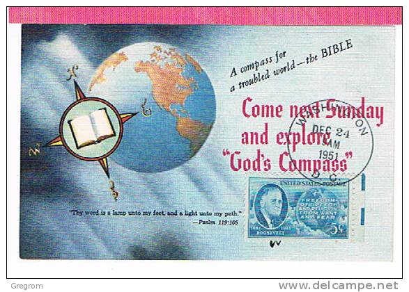 Etats Unis USA ( CM ) Yt 485, Obl WASHINGTON 1951  Roosevelt   ( Maximum Card ) - Cartoline Maximum