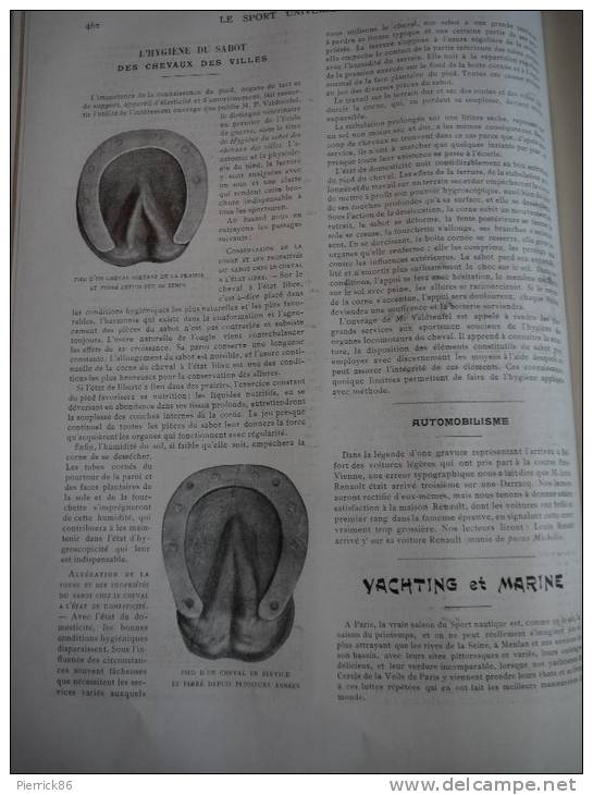 1902 ETABLISSEMENT VANDERBILT A SAINT LOUIS DE POISSY / EXPOSITION CANINE DE LAVAL / HYGIENE DU SABOT CHEVAUX DE VILLE - Revues Anciennes - Avant 1900
