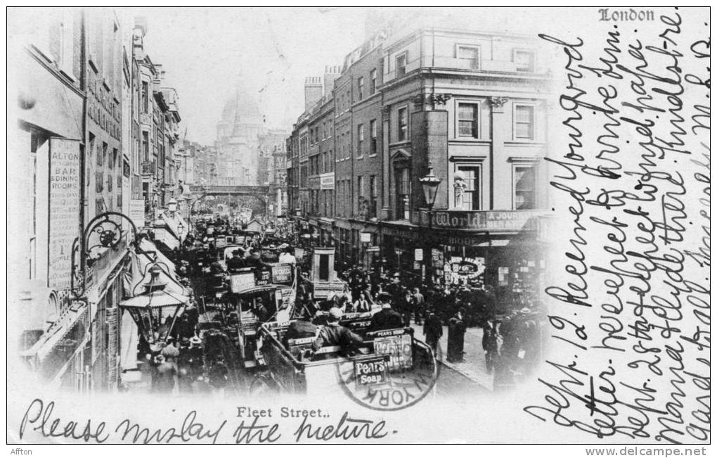 Fleet Street London 1900 Postcard - Other & Unclassified