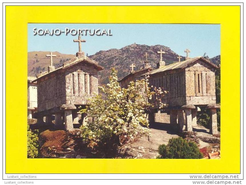 - POSTCARD PORTUGAL MINHO SOAJO ESPIGUEIROS ESPIGUEIRO Rural Architecture - - Otros & Sin Clasificación