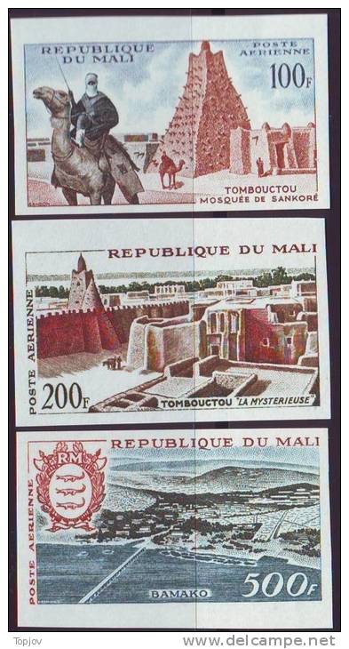 MALI  -  TIMBOUCTOU MOSQUE -BRIDGE BAMAKO -  AIRPORT - IMPERF - MNH ** - 1961 - Mosques & Synagogues