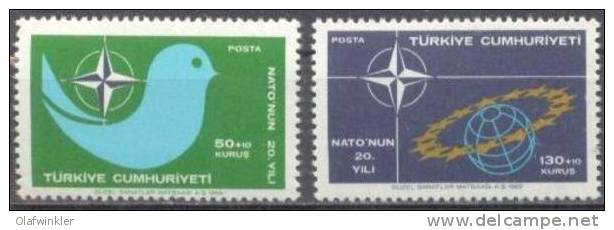 1969 Türkei 20 Jahre NATO  Is 2512-3 / Mi 2120-1 / Sc B128-9 / YT 1888-9 Postfrisch / Neuf / MNH - OTAN