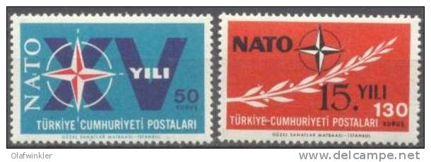 1964 Türkei 15 Jahre NATO  Is 2291-2 / Mi 1899-1900 / Sc 1610-1 / YT 1686-7 Postfrisch / Neuf / MNH - OTAN