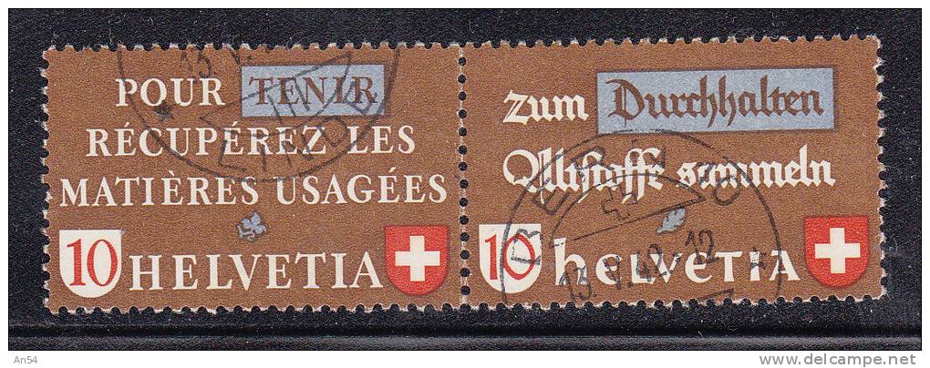 SUISSE  SE TENANT    N° Z33b    OBLITERES    CATALOGUE ZUMSTEIN - Se-Tenant