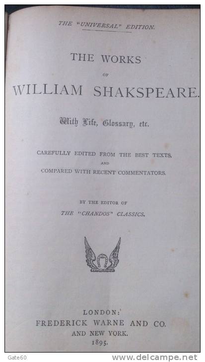 The Works  William Shakspeare 1895 - Littéraire