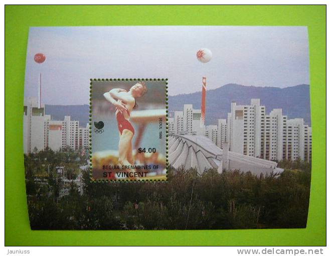 St.Vincent 1988 Olympic Games Seoul Block ** MNH - Summer 1988: Seoul