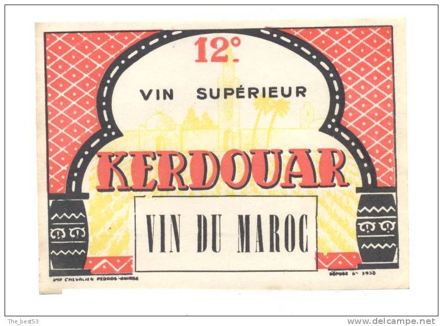 Etiquette De Vin Du Maroc     Kerdouar - Autres & Non Classés