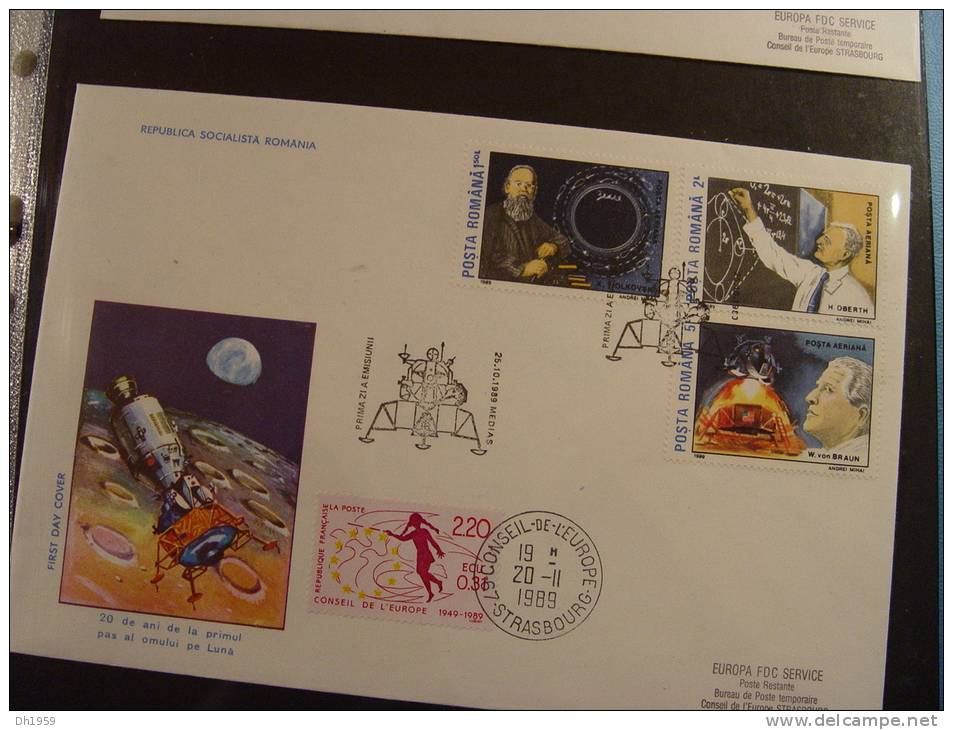 CONQUETE DE LA LUNE MOON LANDING APOLLO KENNEDY COSMOS SPACE CENTER NASA CHALLENGER COLUMBIA env. 98 DOCUMENTS + PRESSE