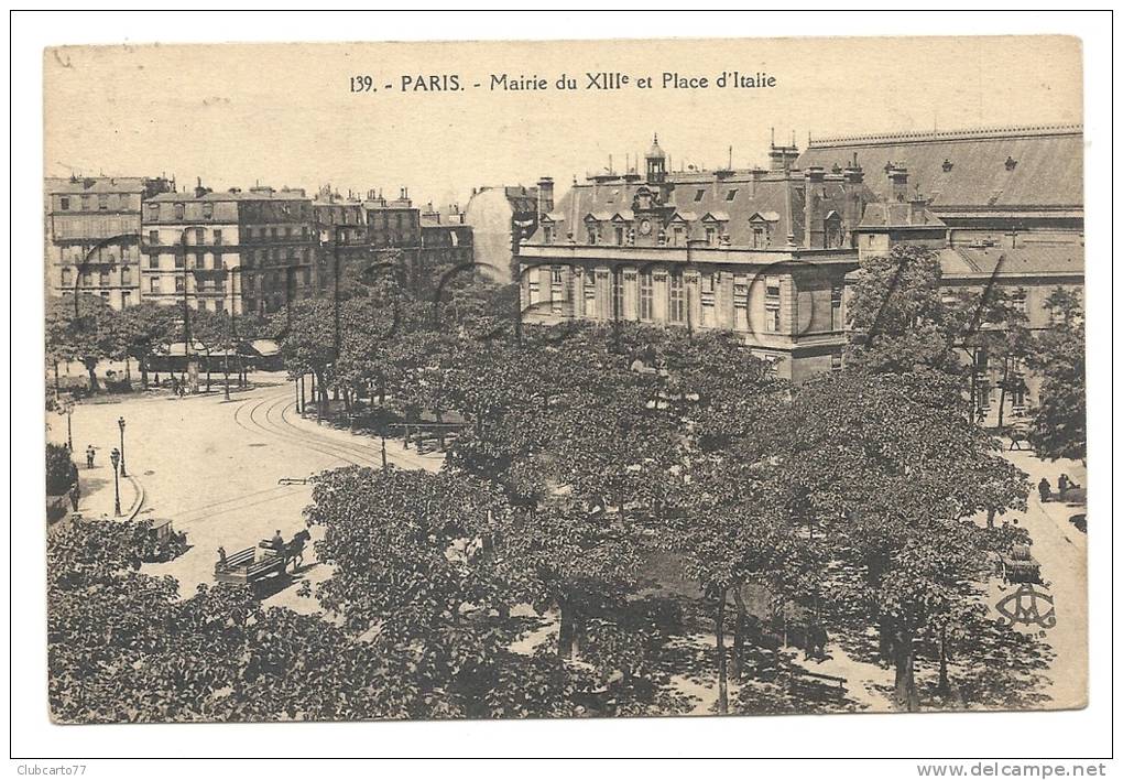 Paris 13ème Arr (75) : Vue Panoramique Sur La Place D'Italie Au Niveau De La Mairie En 1935 (animé). - District 13