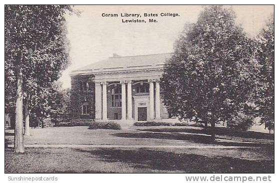 Maine Lewiston Coram Library Bates College Albertype - Lewiston