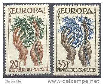 1957 France / Frankreich YT 1122-3 / Mi 1157-8 / Sc 846-7 Neuf Sans Charniere / Postfrisch / MNH - 1957