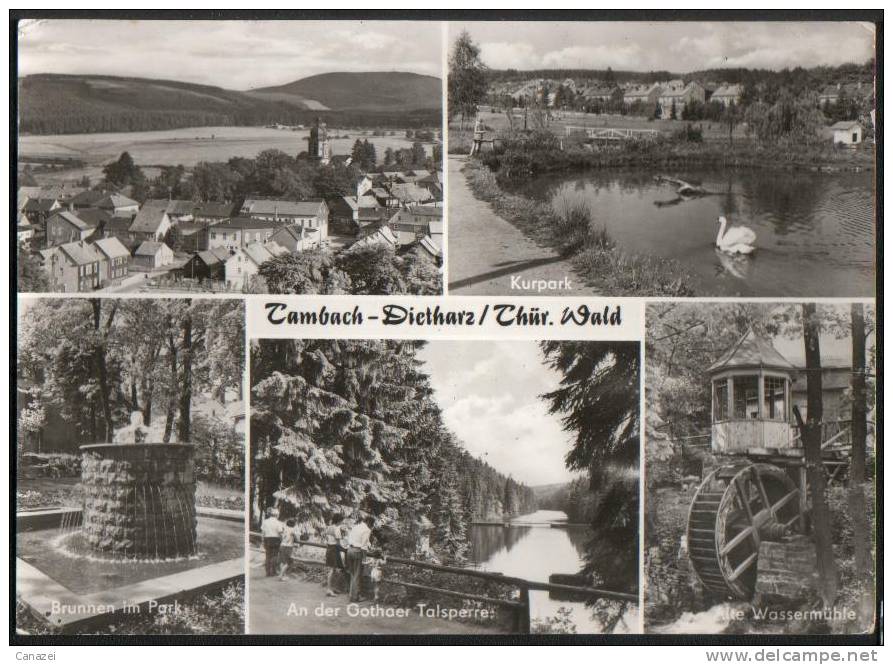 AK Tambach-Dietharz, Kurpark, Gothaer Talsperre, Alte Wassermühle, Gel, 1975 - Tambach-Dietharz