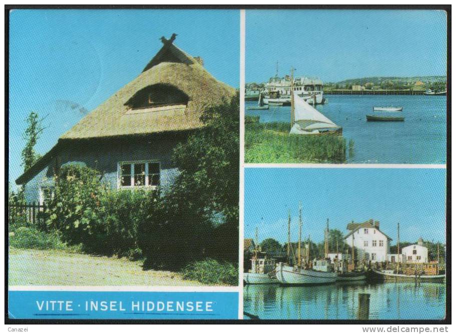 AK Vitte/Hiddensee, Blaue Scheune, Hafen, Gel, 1975 - Hiddensee
