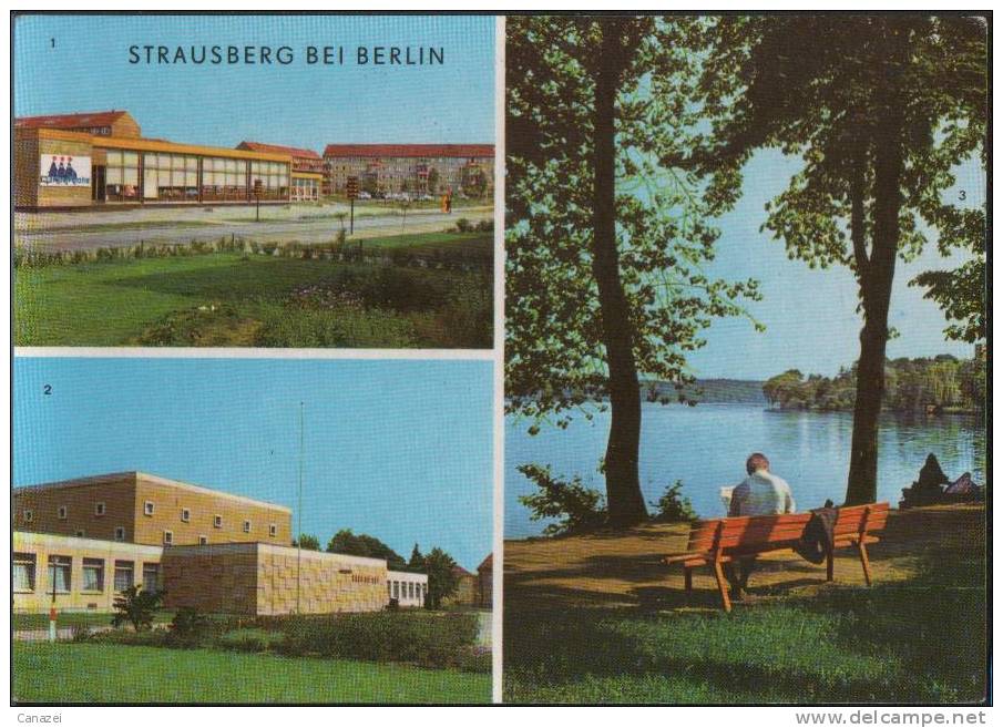 AK Strausberg, Kaufhalle Strausberg Nord, Klub Am See, Straus-See, Beschr, 1976 - Strausberg