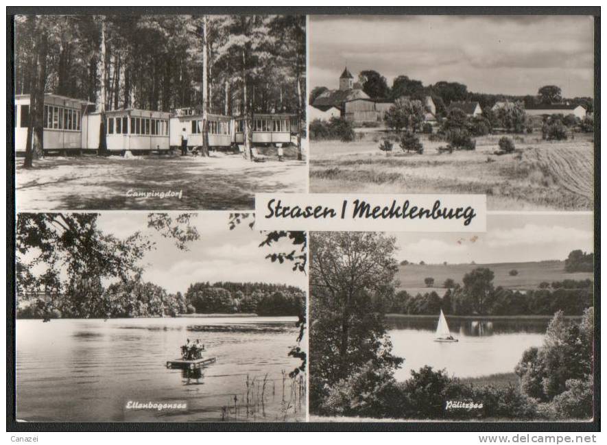 AK Strasen, Campingdorf, Ellenbogensee, Pälitzsee, Gel, 1975 - Neustrelitz